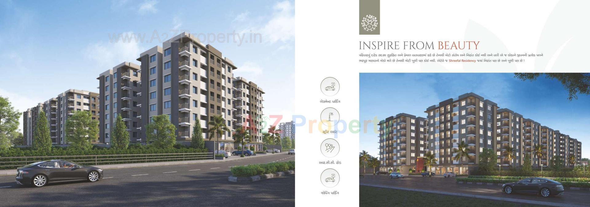 3D Elevation of real estate project Shreefal Residency located at Bhestan, Surat, Gujarat