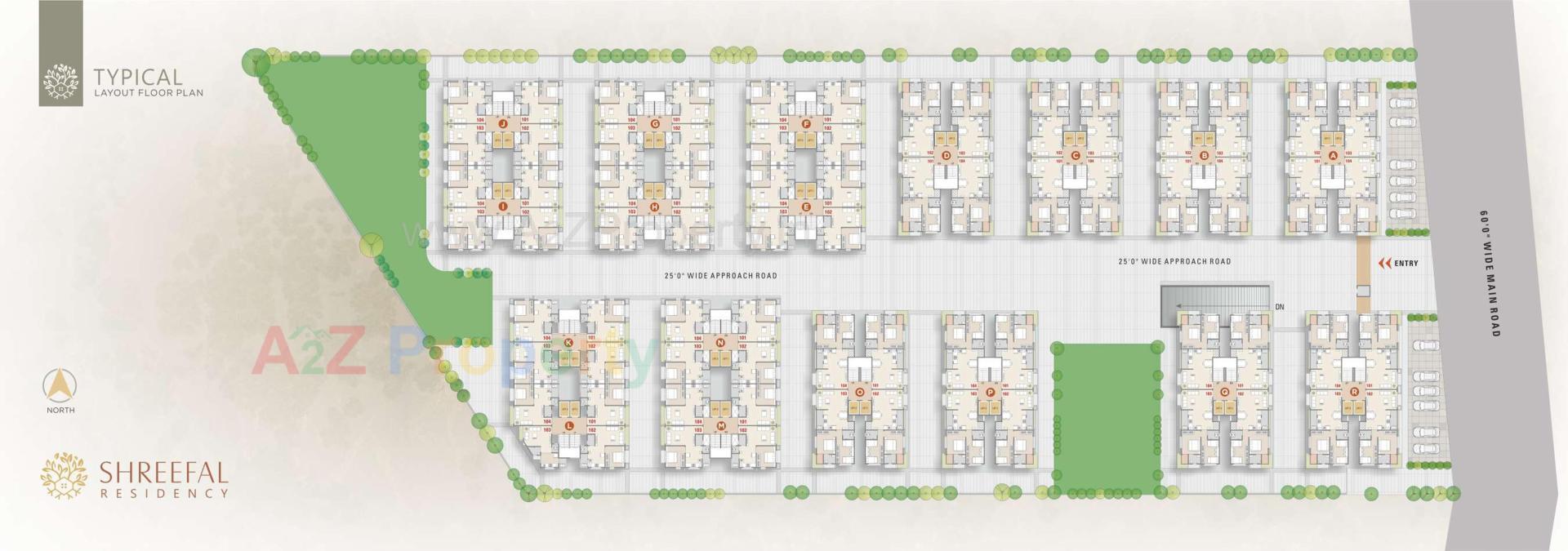 Layout of real estate project Shreefal Residency located at Bhestan, Surat, Gujarat