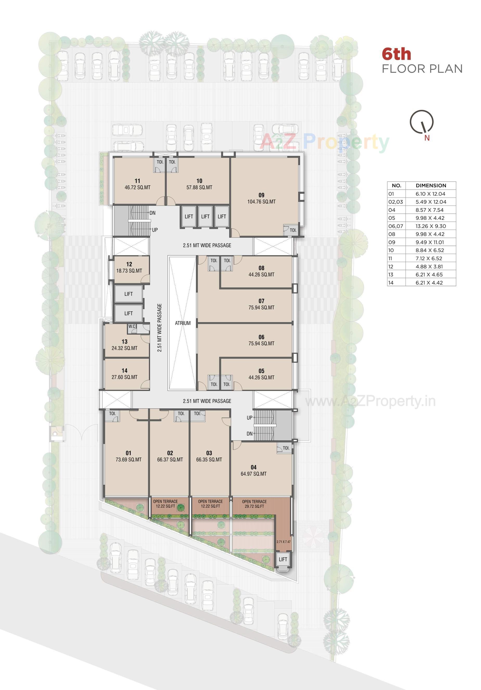 Layout of real estate project Shreepad Central Vista located at Adajan, Surat, Gujarat