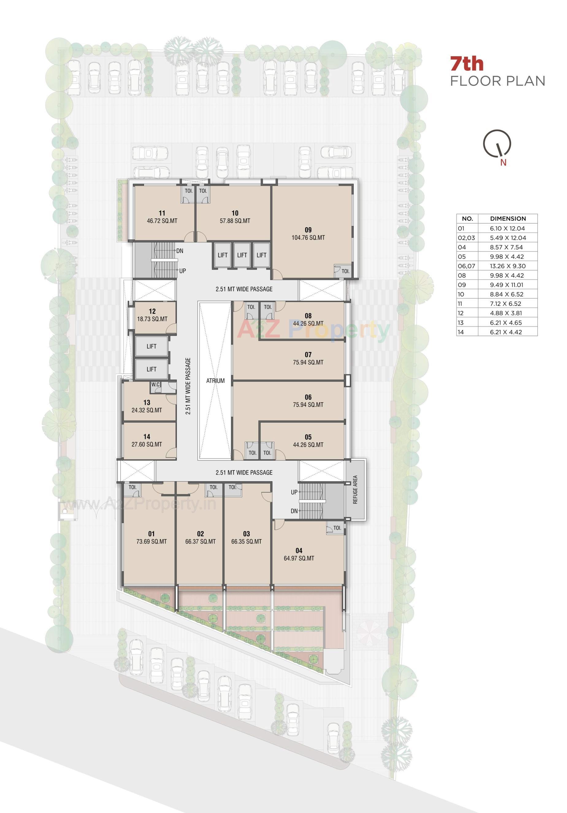 Layout of real estate project Shreepad Central Vista located at Adajan, Surat, Gujarat