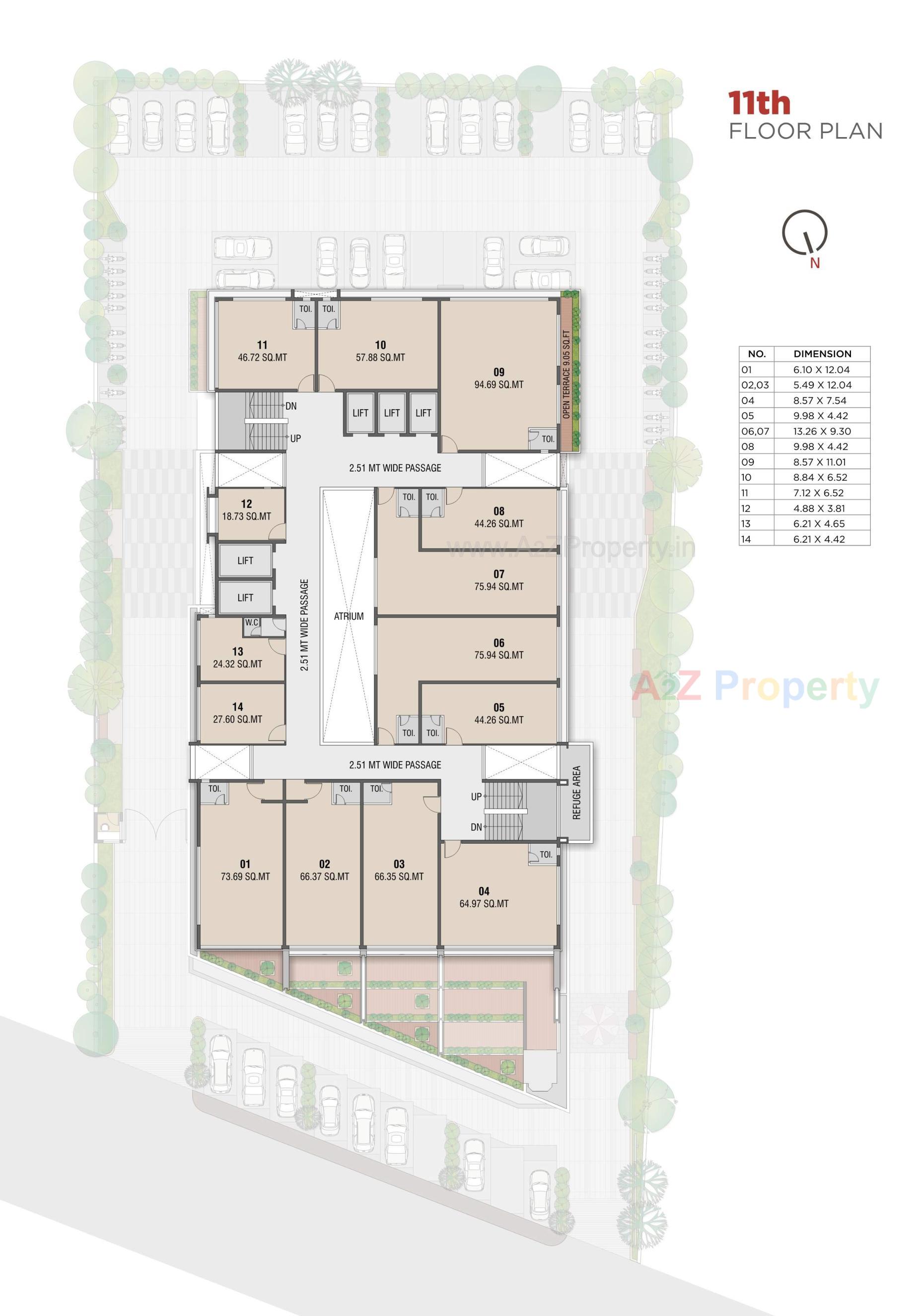 Layout of real estate project Shreepad Central Vista located at Adajan, Surat, Gujarat