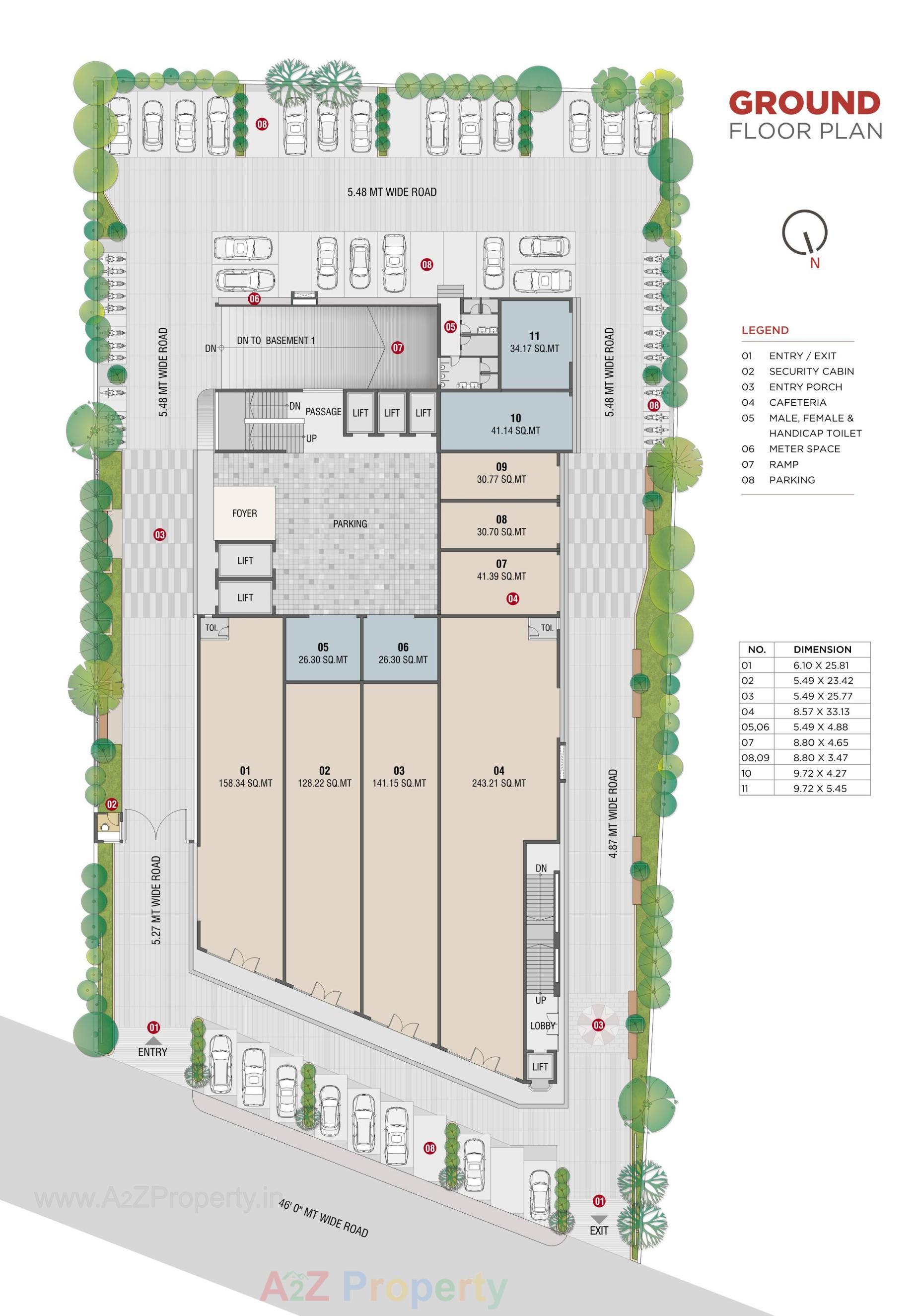 Layout of real estate project Shreepad Central Vista located at Adajan, Surat, Gujarat