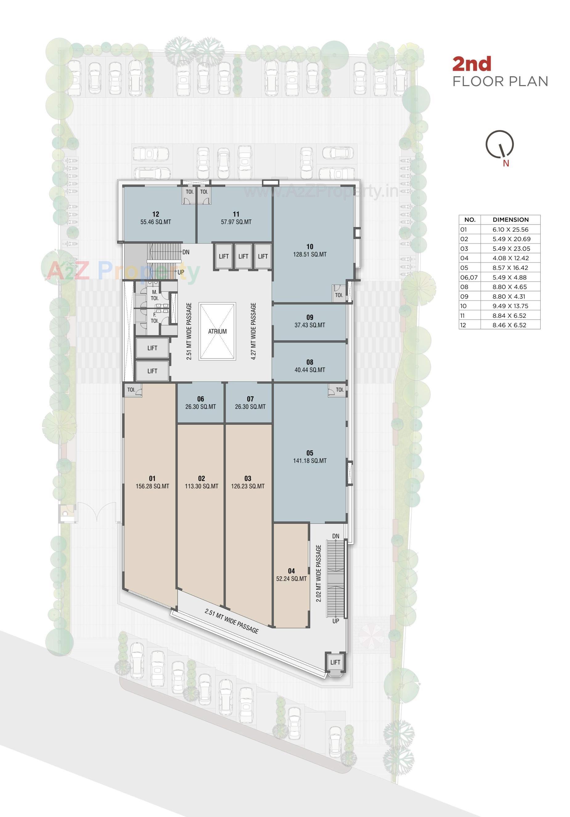 Layout of real estate project Shreepad Central Vista located at Adajan, Surat, Gujarat