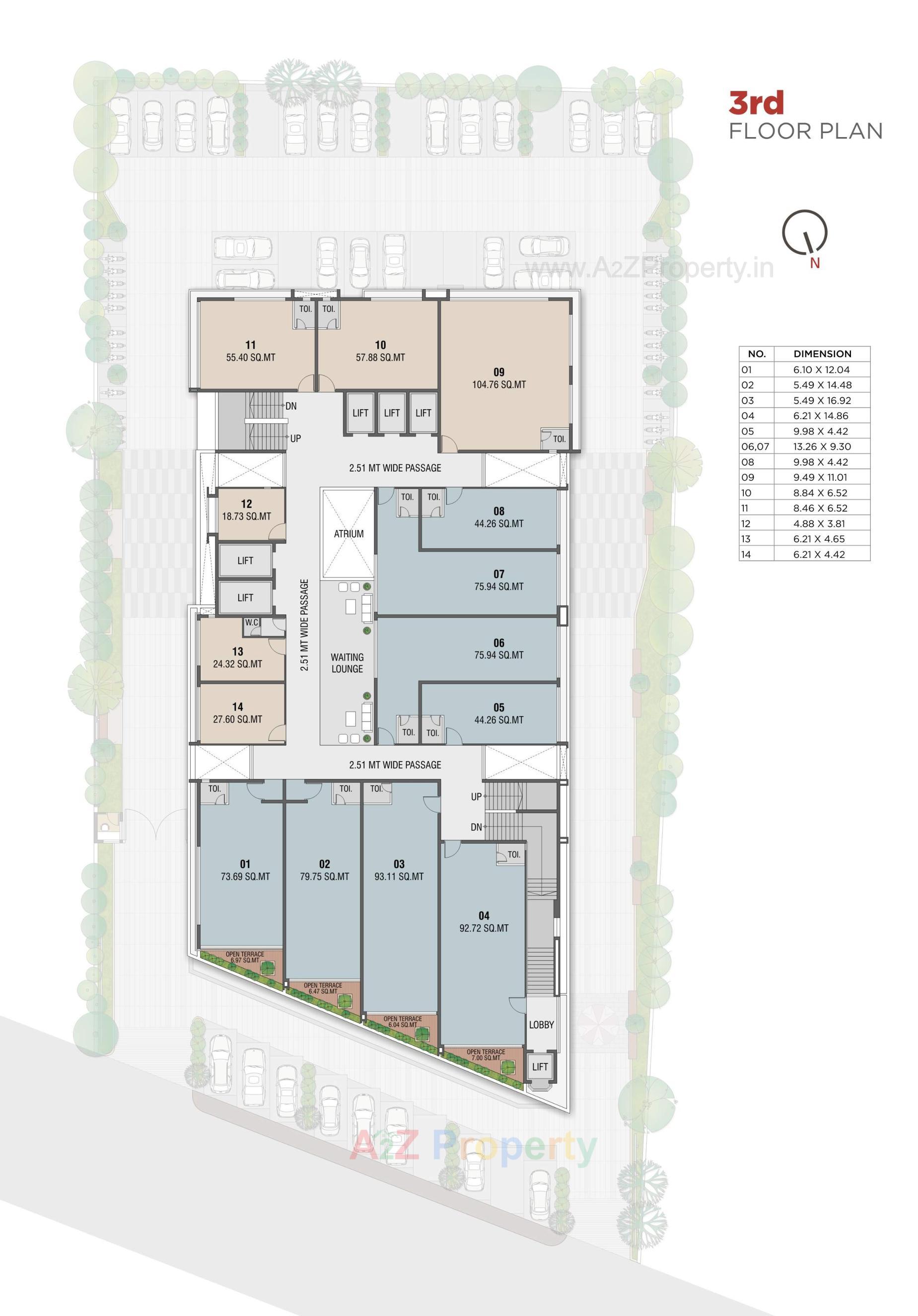 Layout of real estate project Shreepad Central Vista located at Adajan, Surat, Gujarat