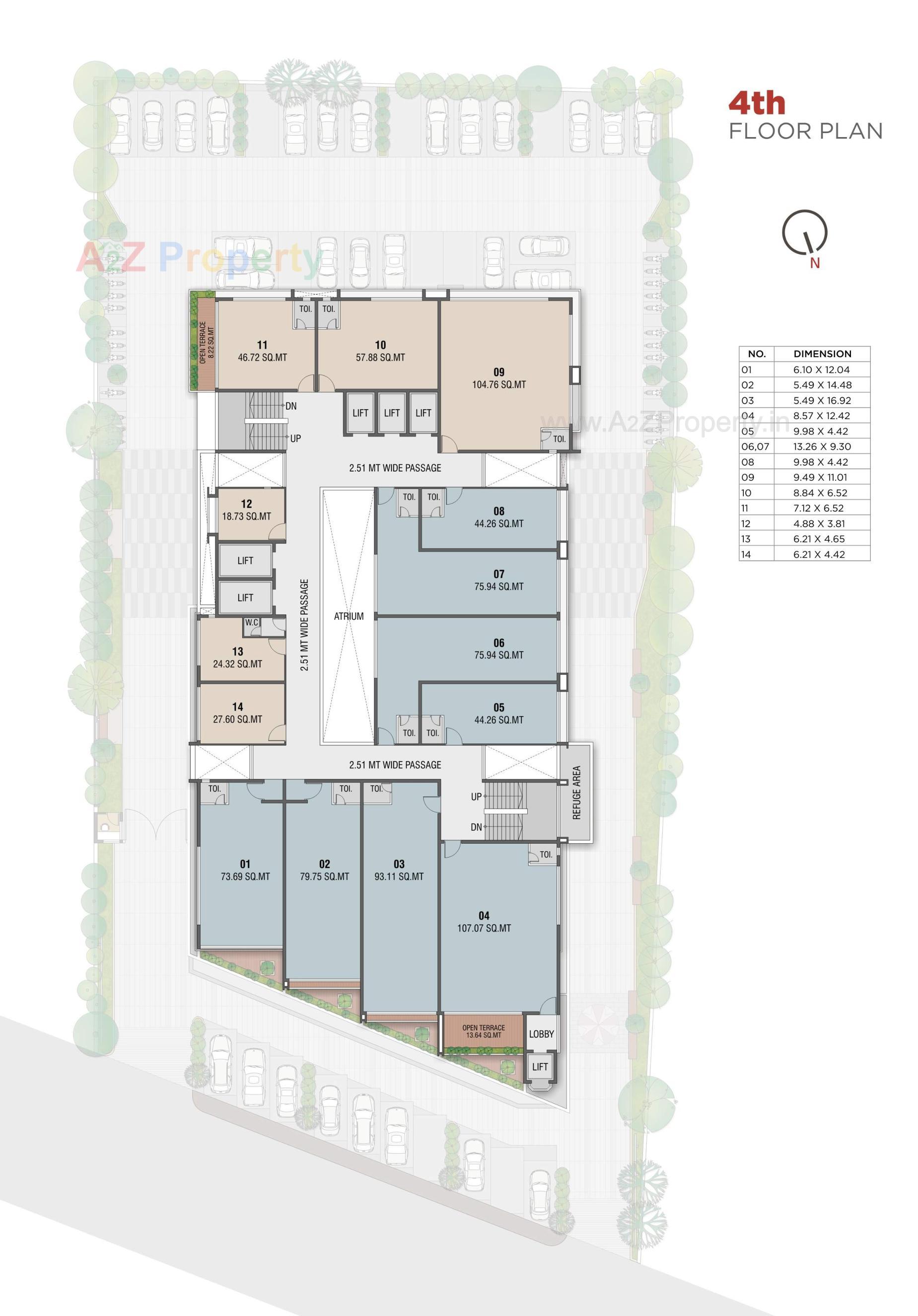 Layout of real estate project Shreepad Central Vista located at Adajan, Surat, Gujarat