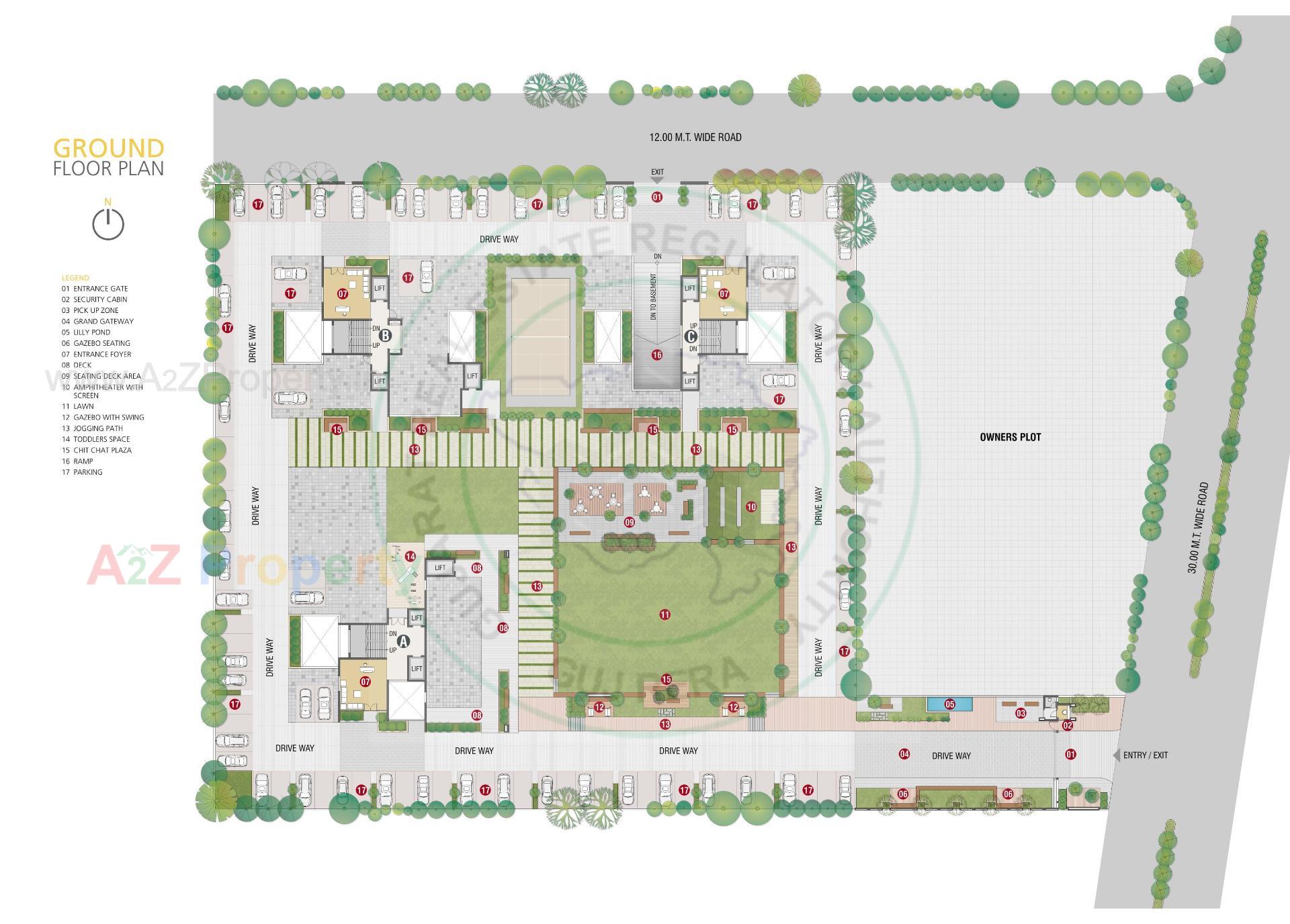 Layout of real estate project Shreepad Inspire located at Bhesan, Surat, Gujarat