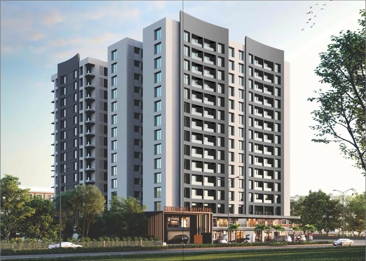 3D Elevation of real estate project Shrungal Solitaire located at Bamroli, Surat, Gujarat