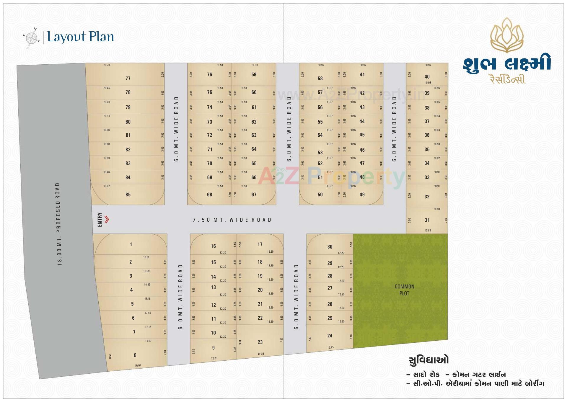 Layout of real estate project Shubh Lakshmi Residency located at Eklera, Surat, Gujarat