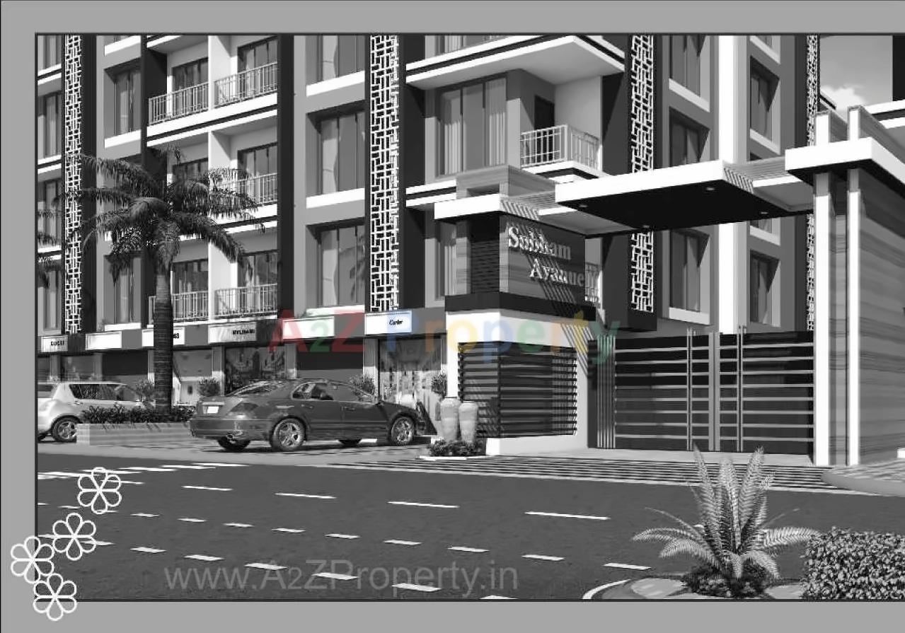 3D Elevation of real estate project Shubham Avenue located at Varachha, Surat, Gujarat