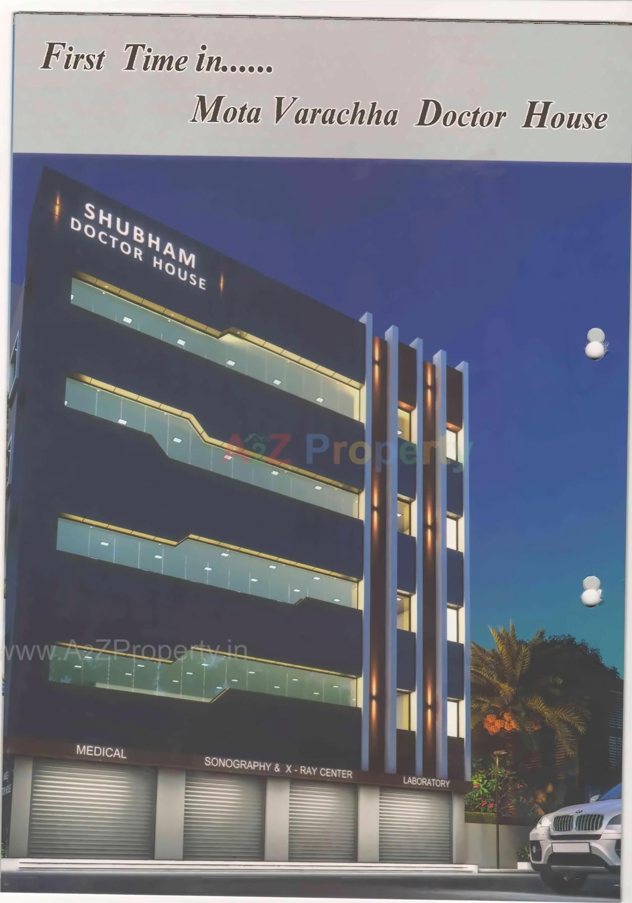 3D Elevation of real estate project Shubham Doctor House located at Varachha, Surat, Gujarat