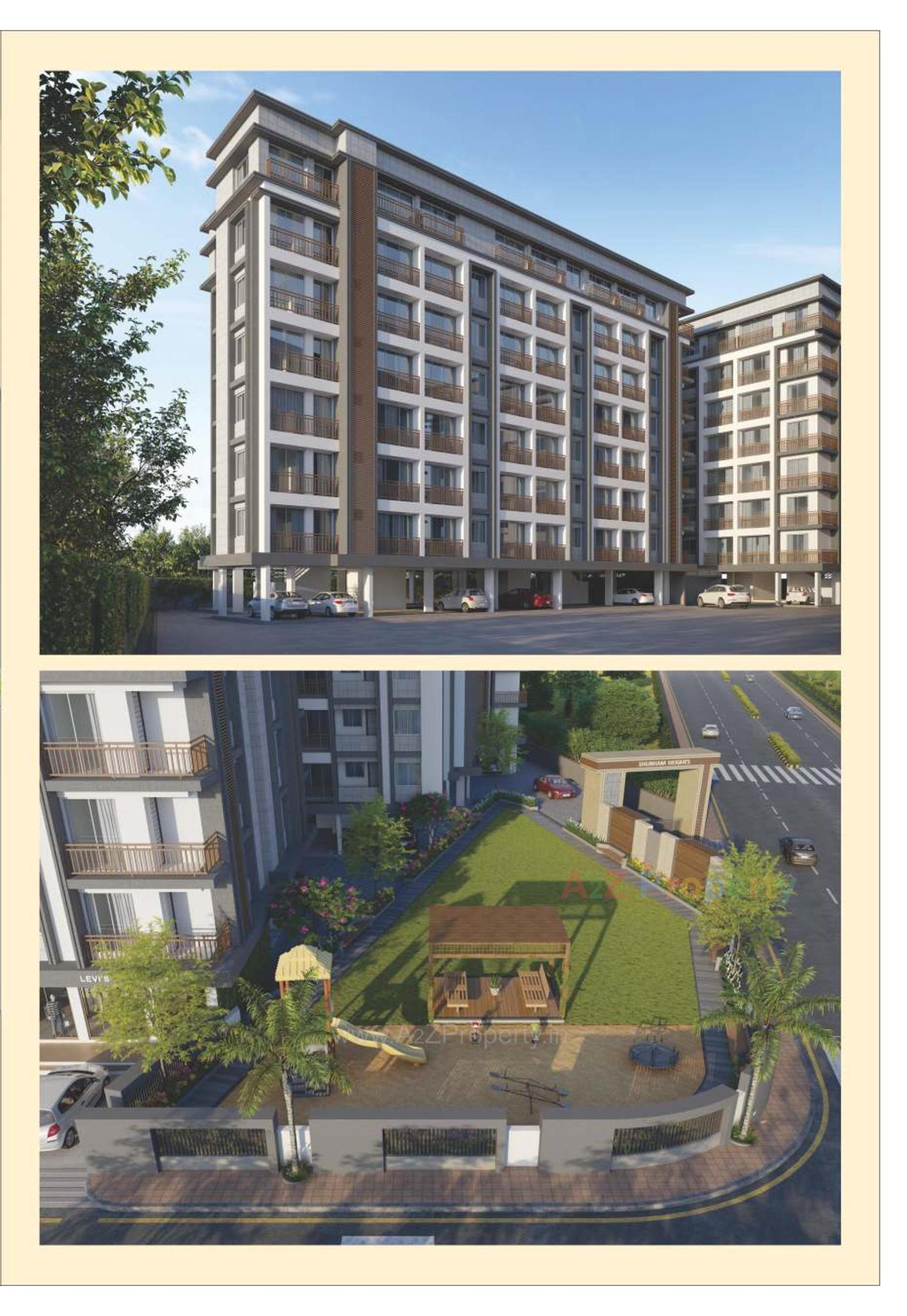 3D Elevation of real estate project Shubham Heights located at Dakhanvada, Surat, Gujarat