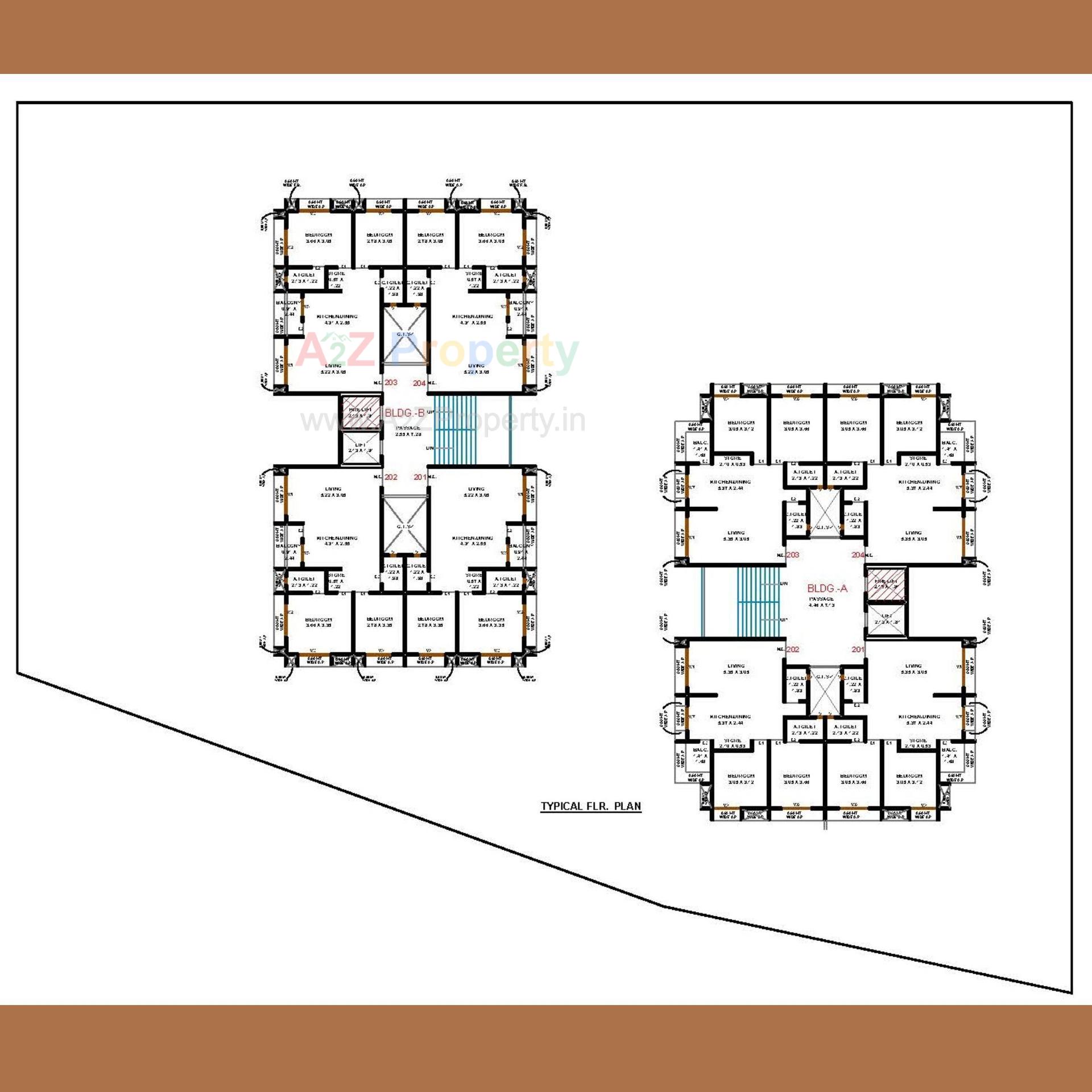 Layout of real estate project Shubham Heights located at Surat, Surat, Gujarat
