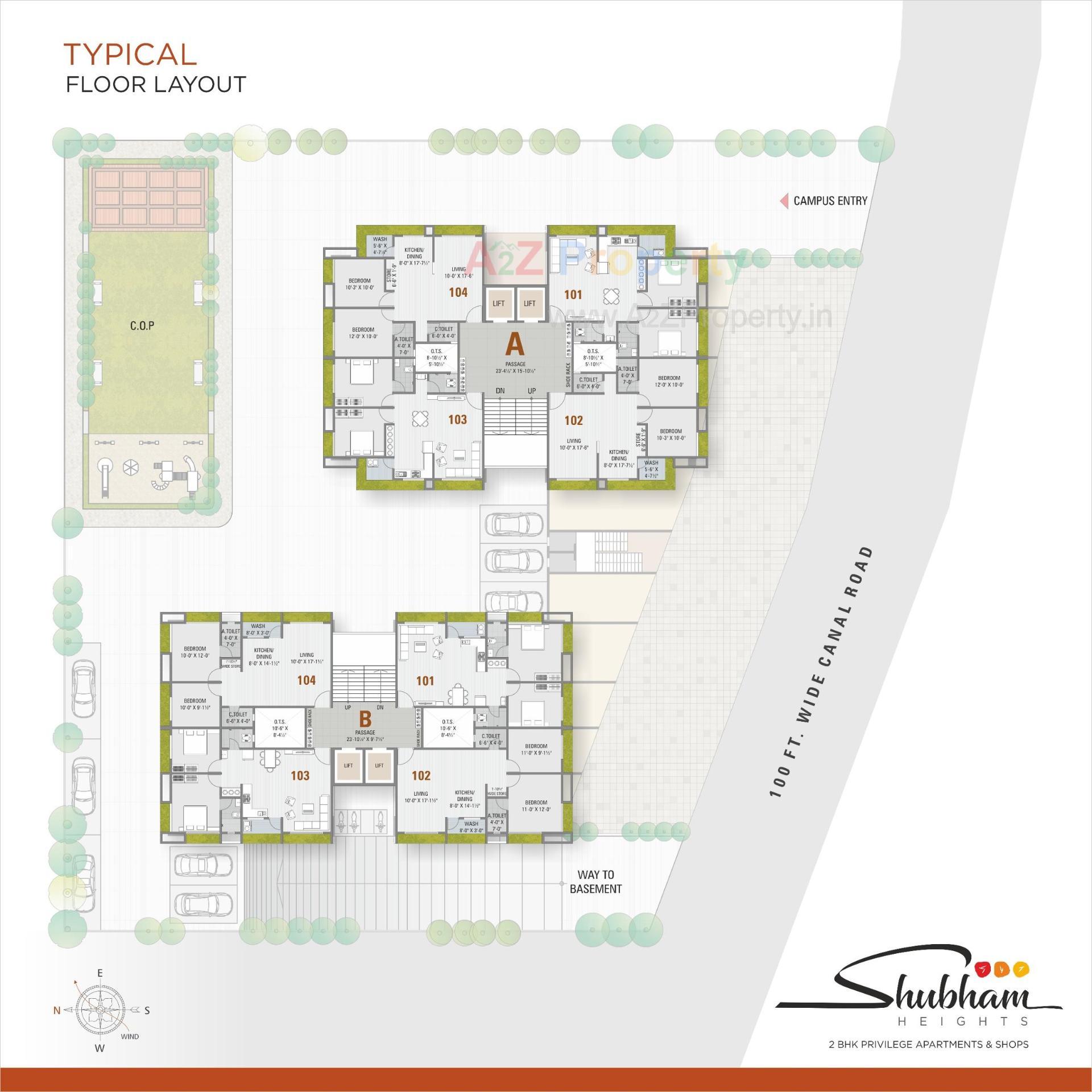 Layout of real estate project Shubham Heights located at Surat, Surat, Gujarat
