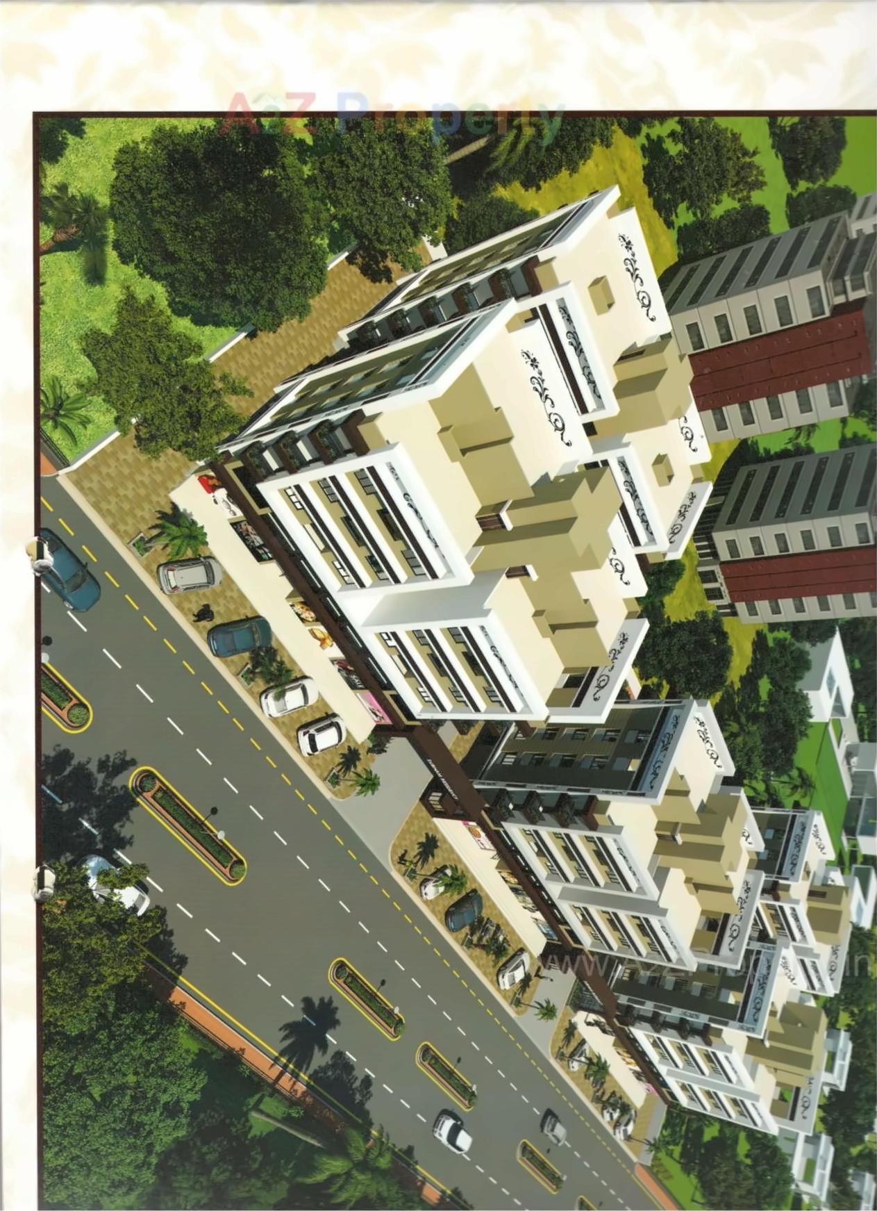 3D Elevation of real estate project Shubham Residency located at Parvat, Surat, Gujarat