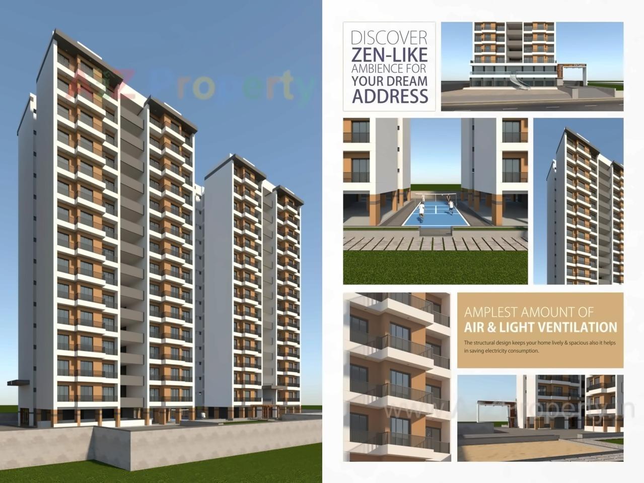 3D Elevation of real estate project Shyam Enclave located at Vankala, Surat, Gujarat