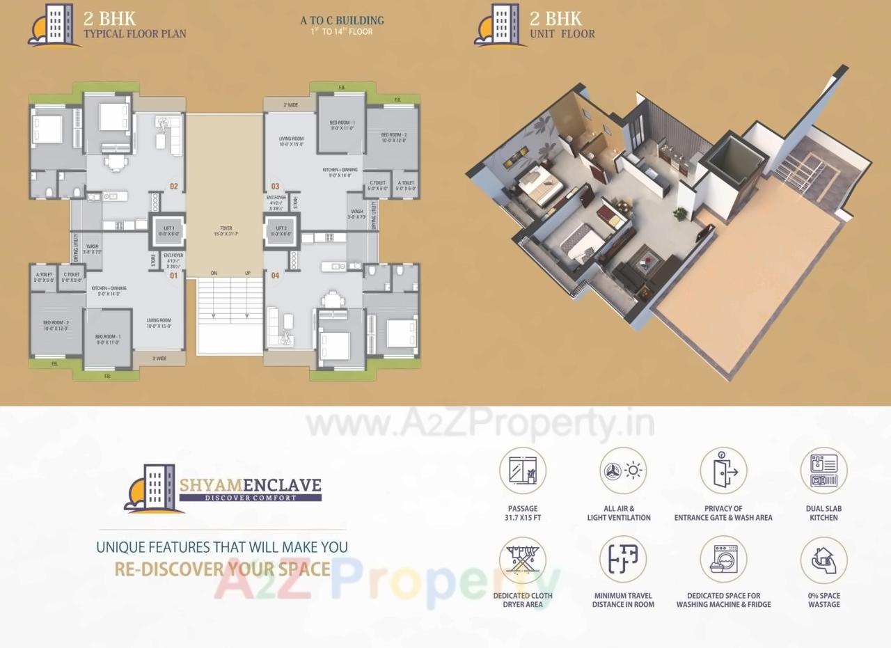 Layout of real estate project Shyam Enclave located at Vankala, Surat, Gujarat