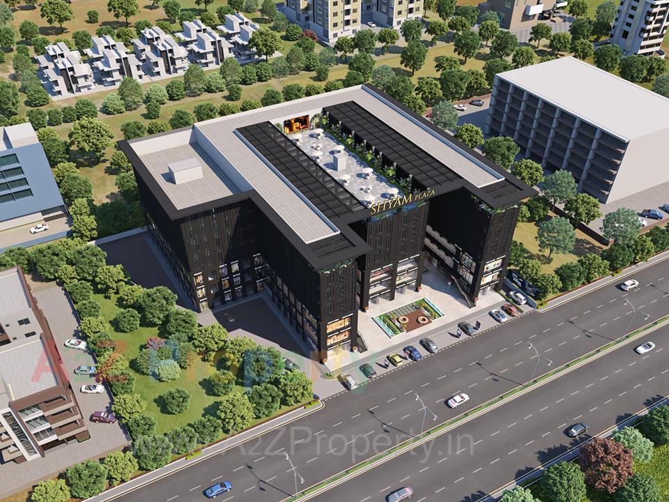 3D Elevation of real estate project Shyam Plaza located at Vesu, Surat, Gujarat
