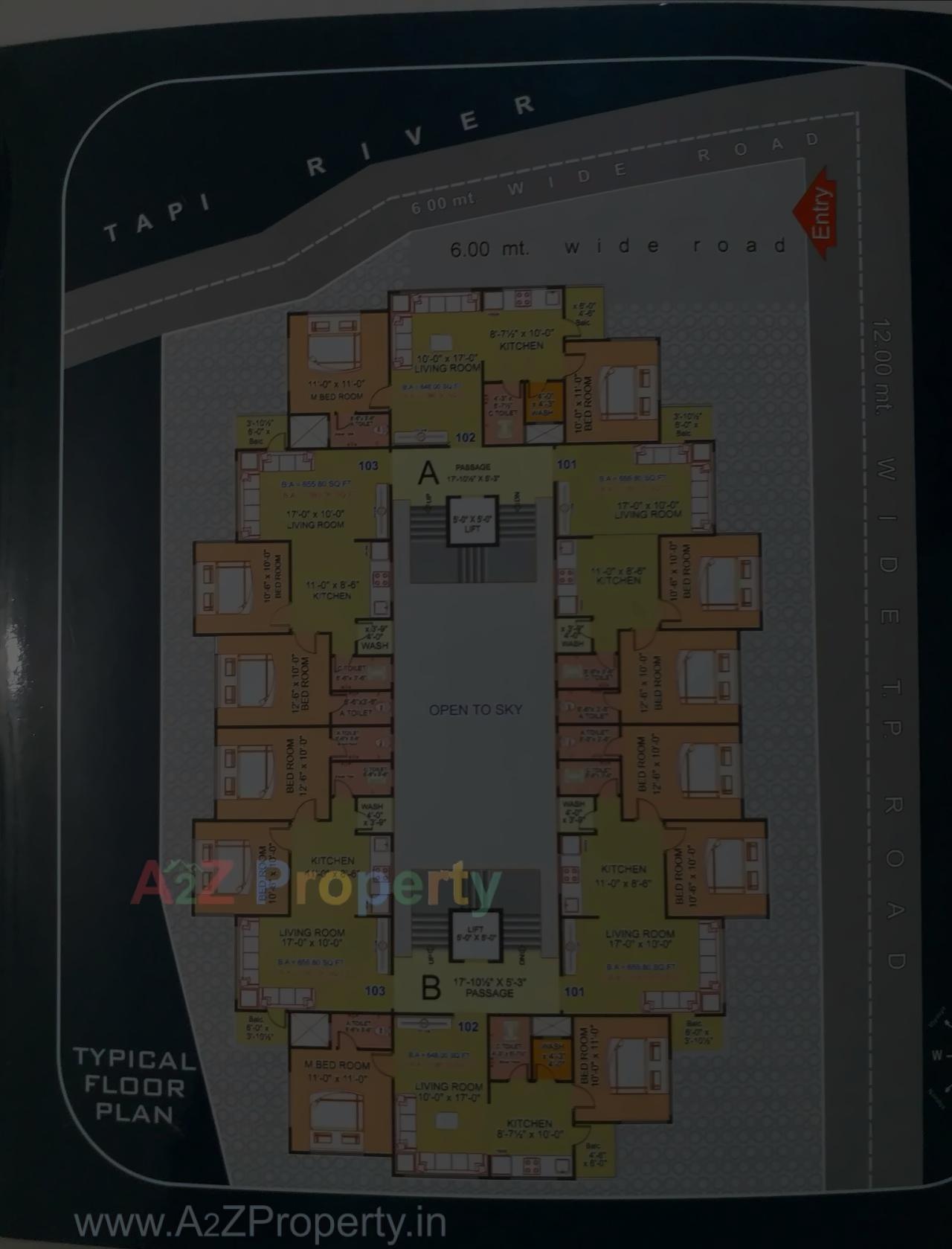 Layout of real estate project Siddheshwar Residency located at Sarthana, Surat, Gujarat