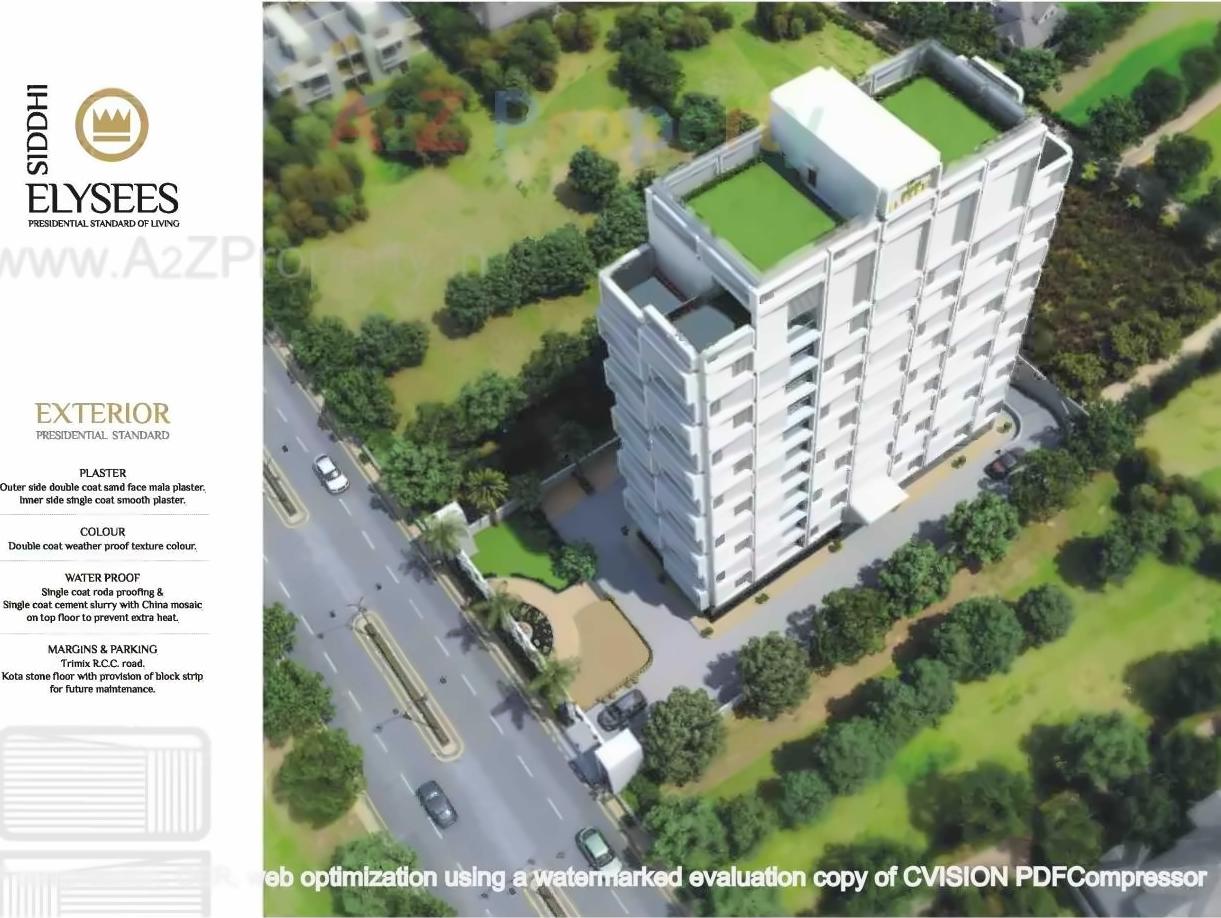 3D Elevation of real estate project Siddhi Elysees located at Bhimrad, Surat, Gujarat