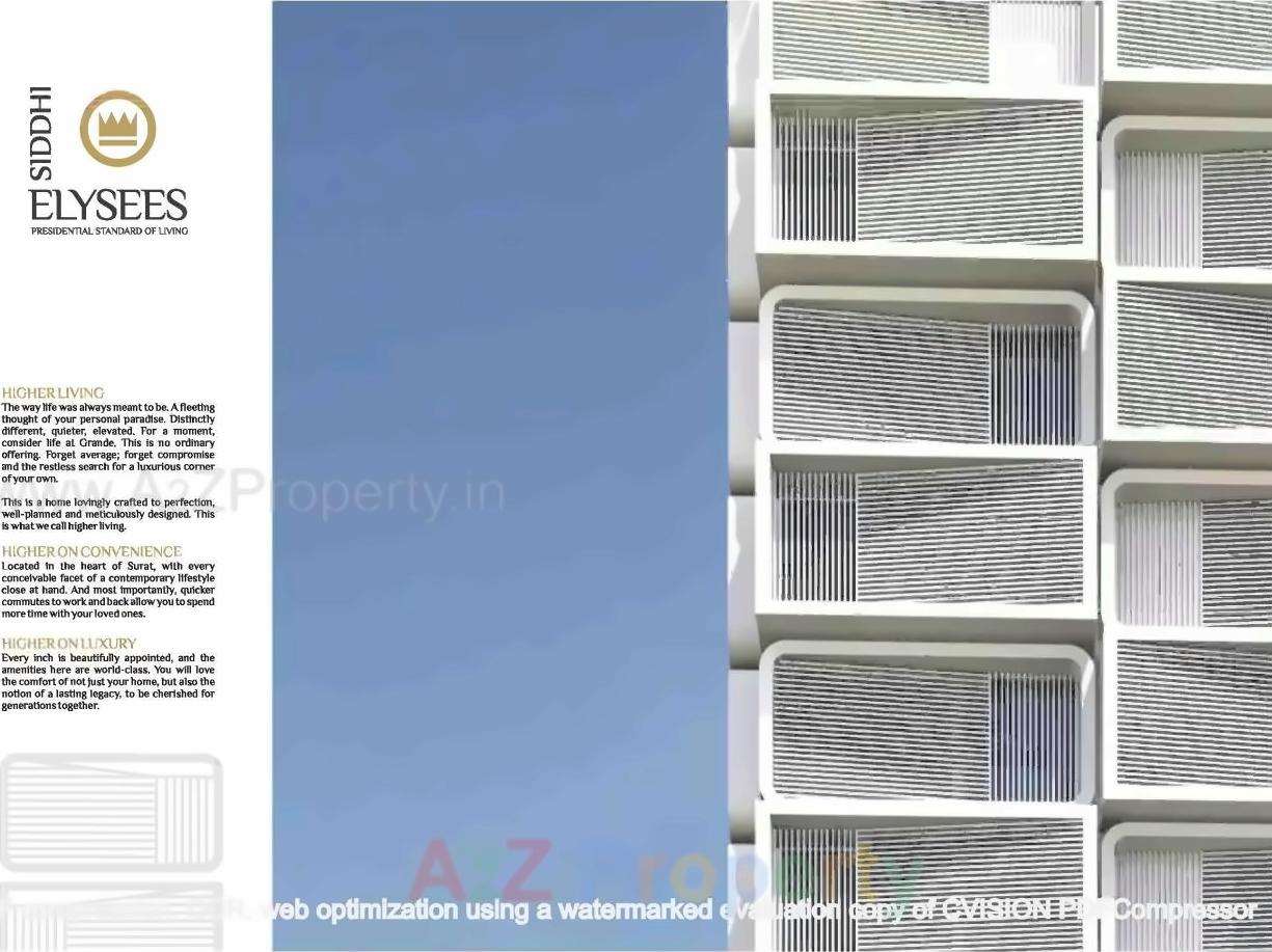 3D Elevation of real estate project Siddhi Elysees located at Bhimrad, Surat, Gujarat