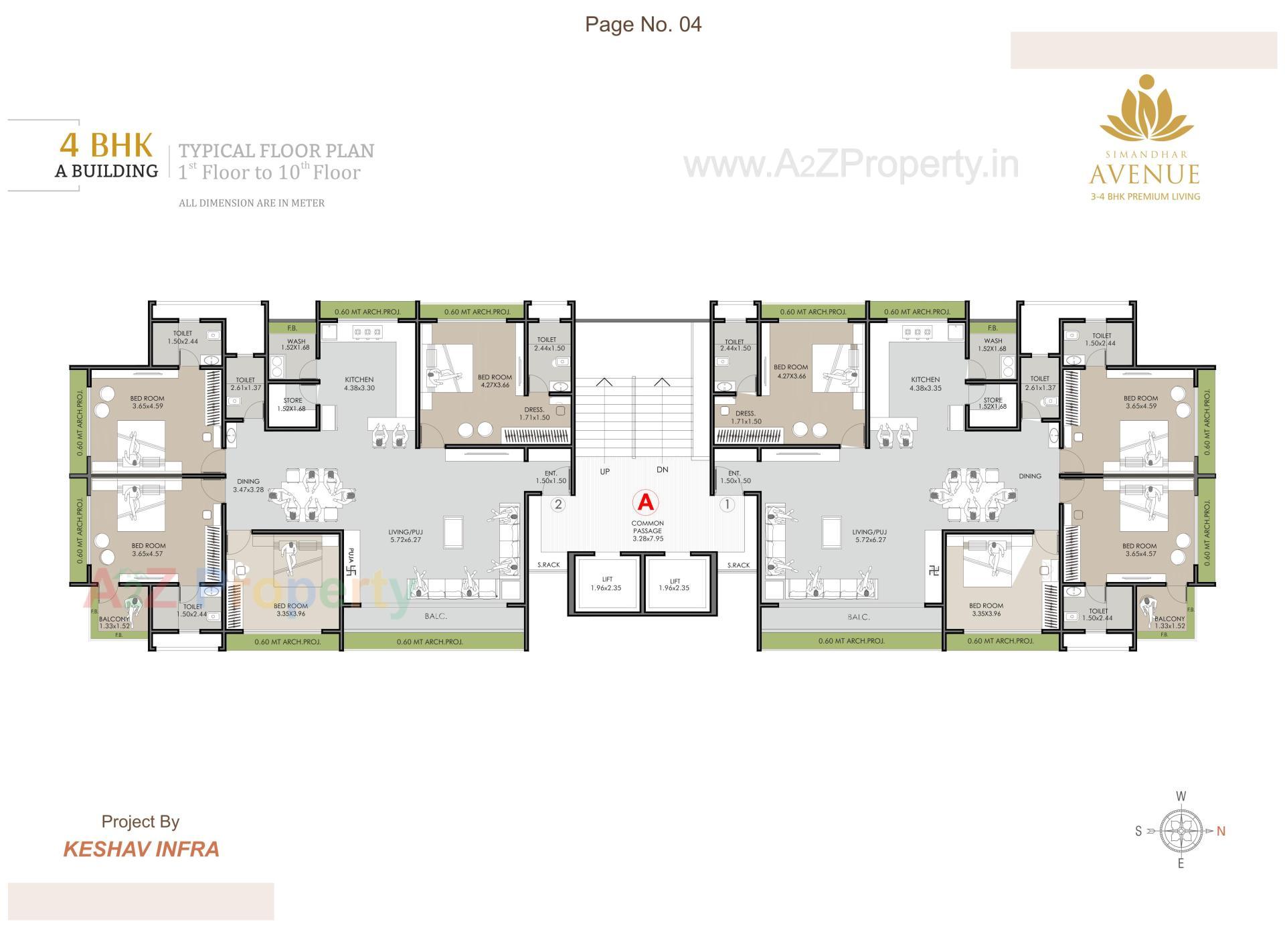 Layout of real estate project Simandhar Avenue located at Pal, Surat, Gujarat