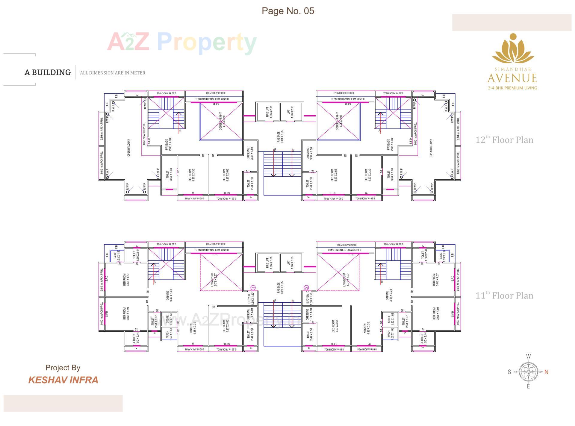 Layout of real estate project Simandhar Avenue located at Pal, Surat, Gujarat