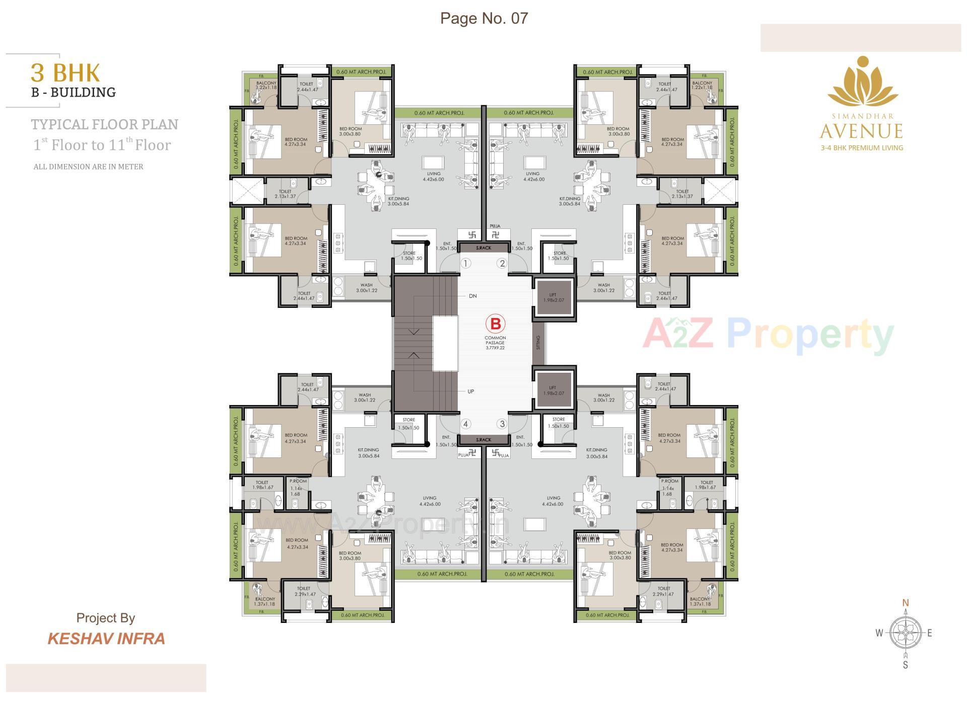 Layout of real estate project Simandhar Avenue located at Pal, Surat, Gujarat