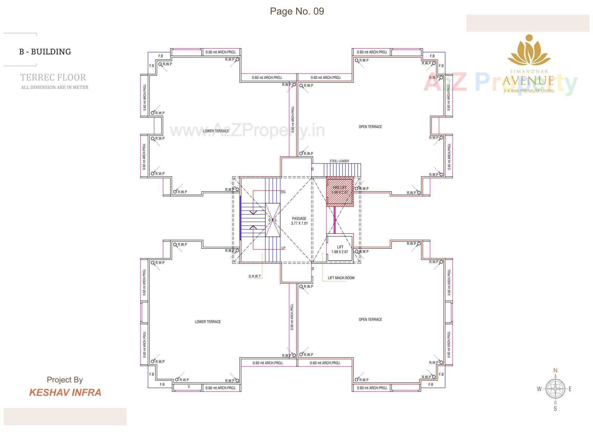 Layout of real estate project Simandhar Avenue located at Pal, Surat, Gujarat
