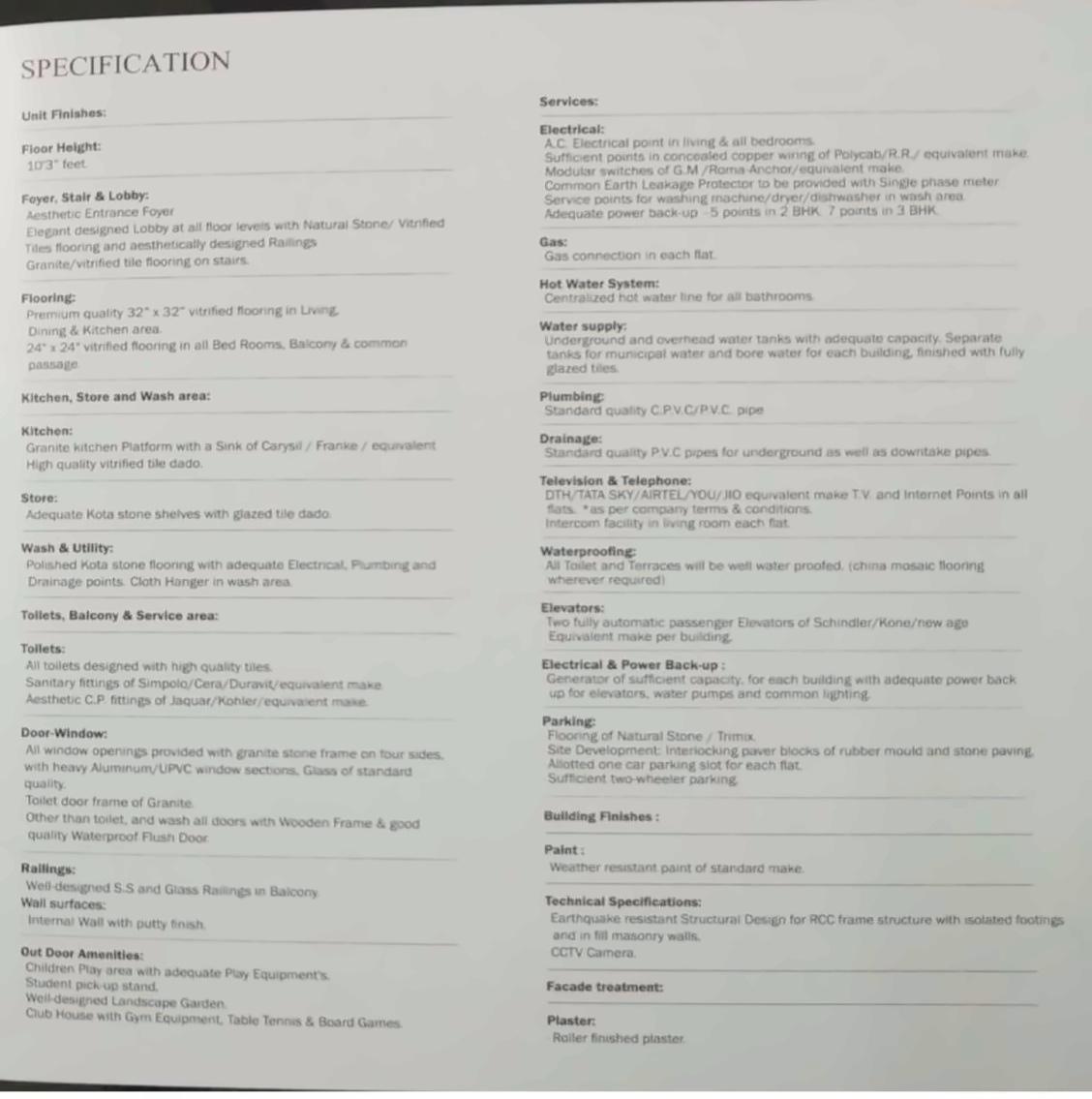 Project Specifications