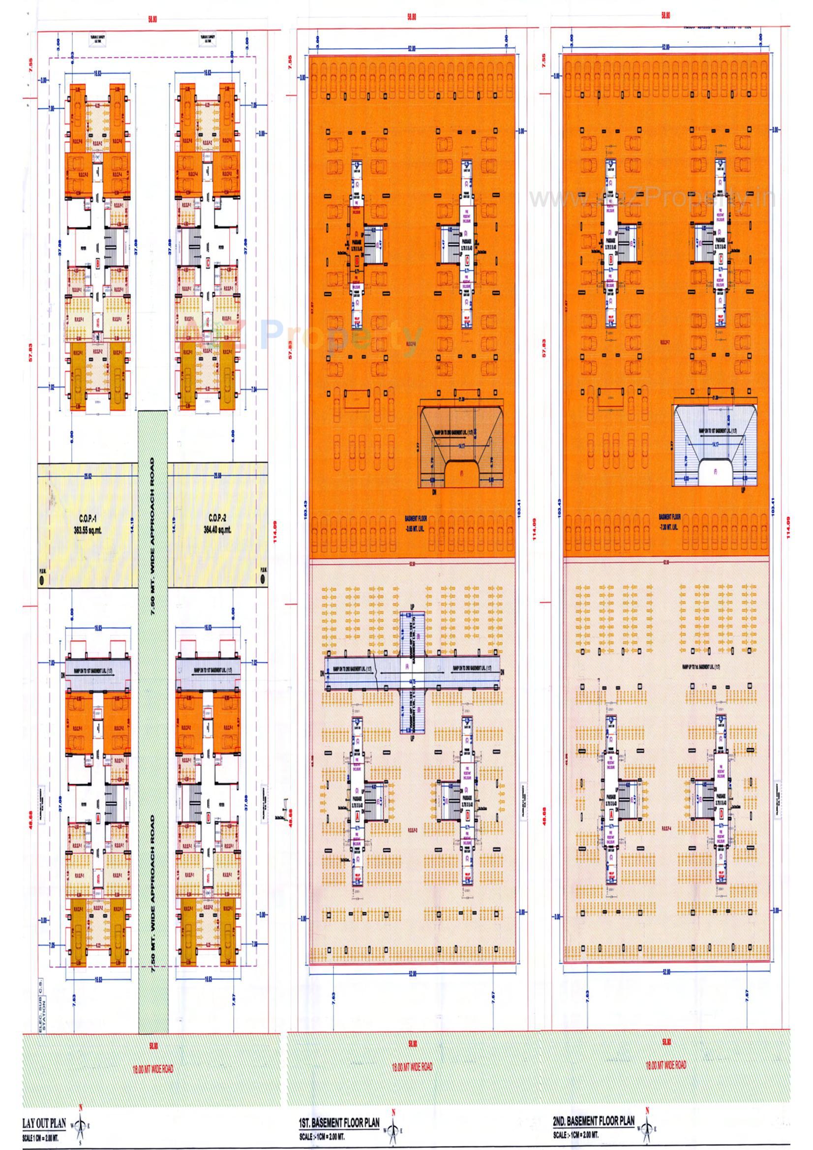 Layout of real estate project Sky City Luxuria located at Bhimrad, Surat, Gujarat