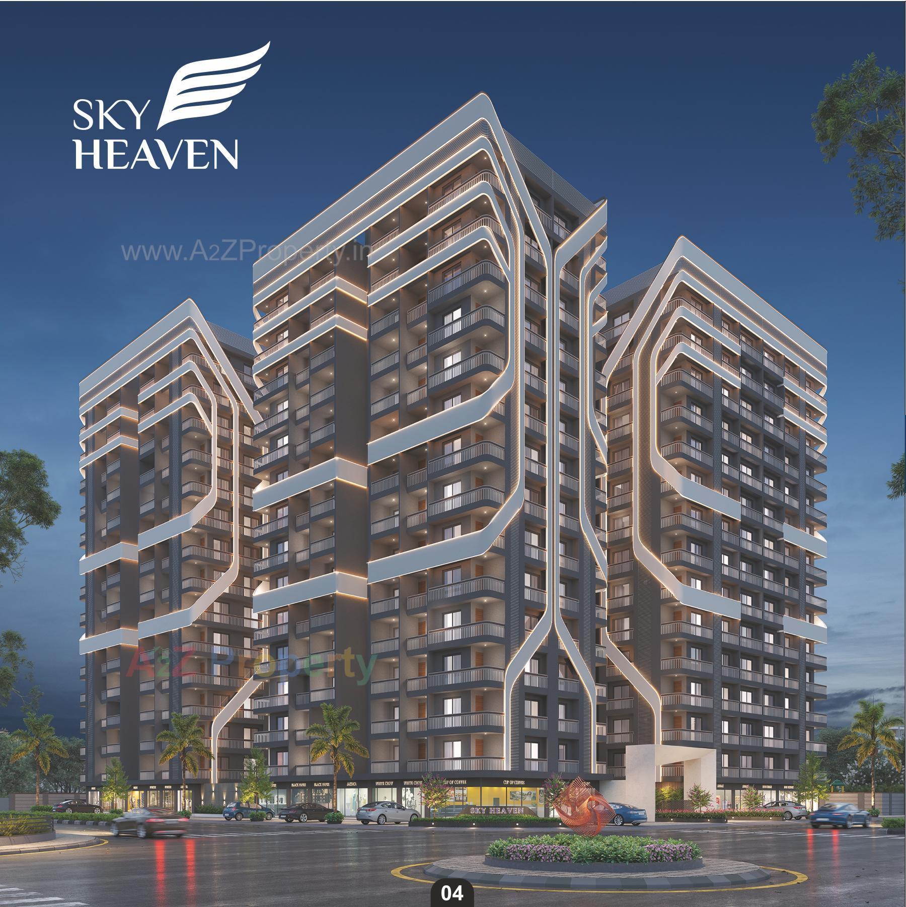 3D Elevation of real estate project Sky Heaven located at Godadara, Surat, Gujarat