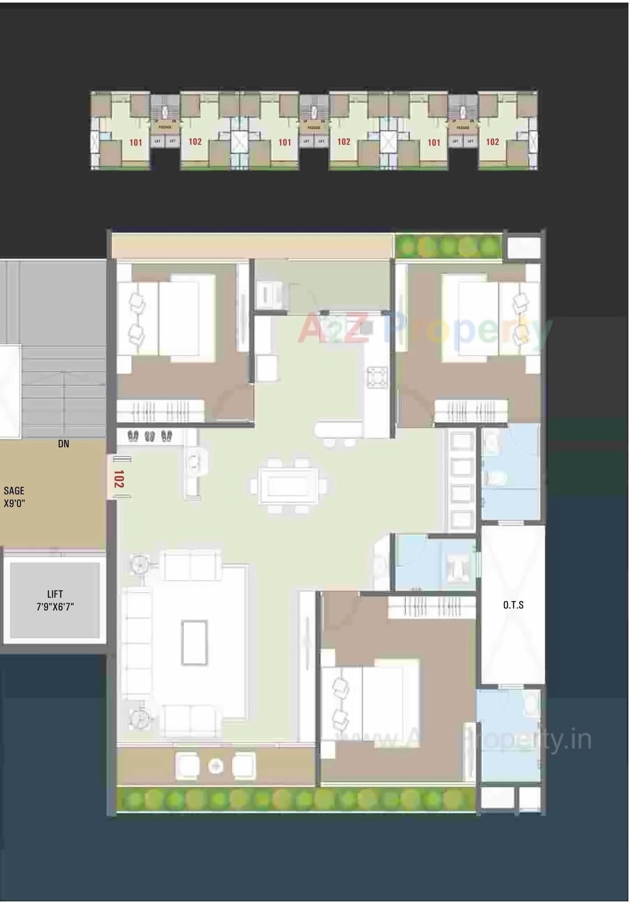 Layout of real estate project Sky Light located at Sarthana, Surat, Gujarat