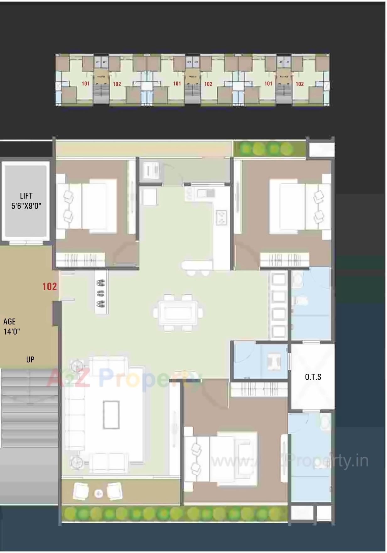 Layout of real estate project Sky Light located at Sarthana, Surat, Gujarat