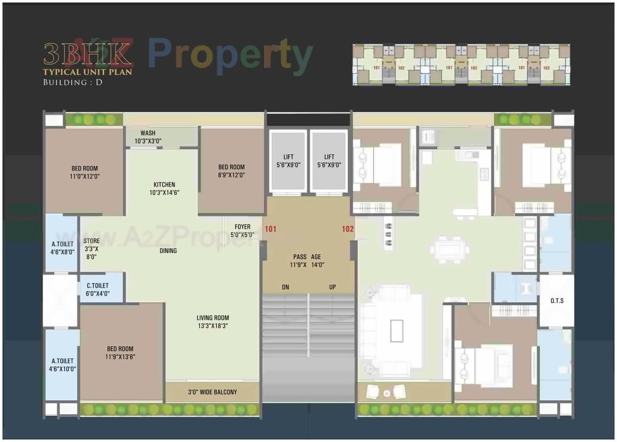 Layout of real estate project Sky Light located at Sarthana, Surat, Gujarat