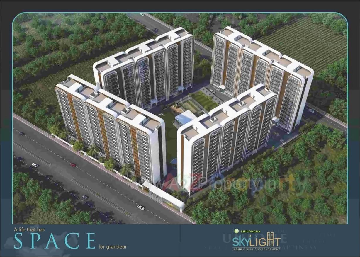 3D Elevation of real estate project Sky Light located at Sarthana, Surat, Gujarat