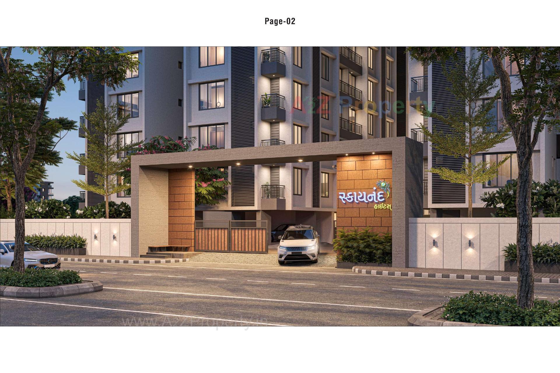 3D Elevation of real estate project Sky Nand Heights located at Simada, Surat, Gujarat