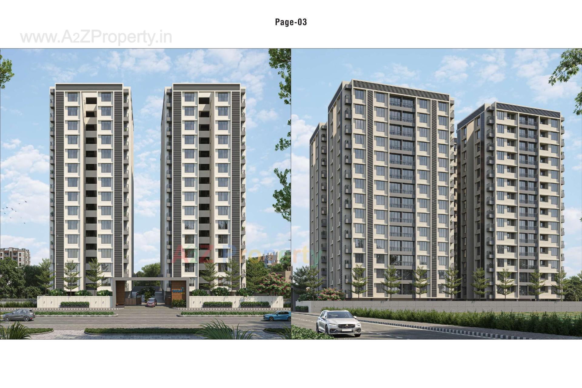 3D Elevation of real estate project Sky Nand Heights located at Simada, Surat, Gujarat