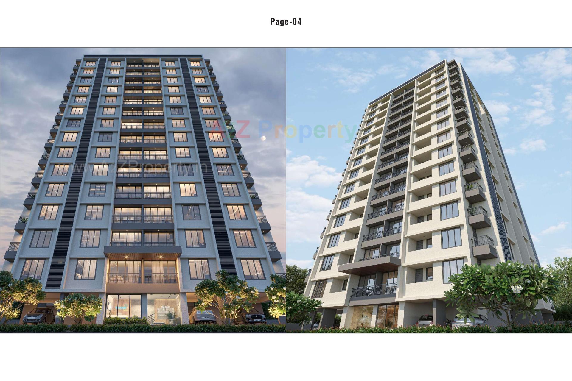 3D Elevation of real estate project Sky Nand Heights located at Simada, Surat, Gujarat