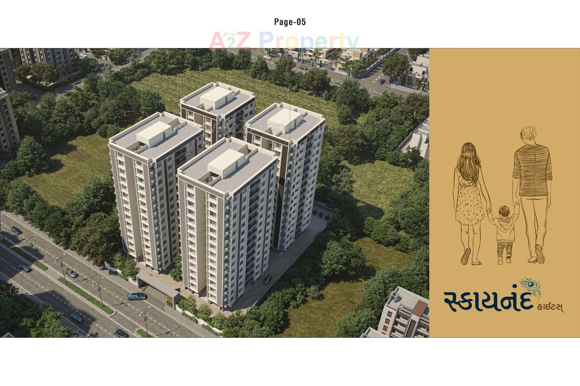 3D Elevation of real estate project Sky Nand Heights located at Simada, Surat, Gujarat