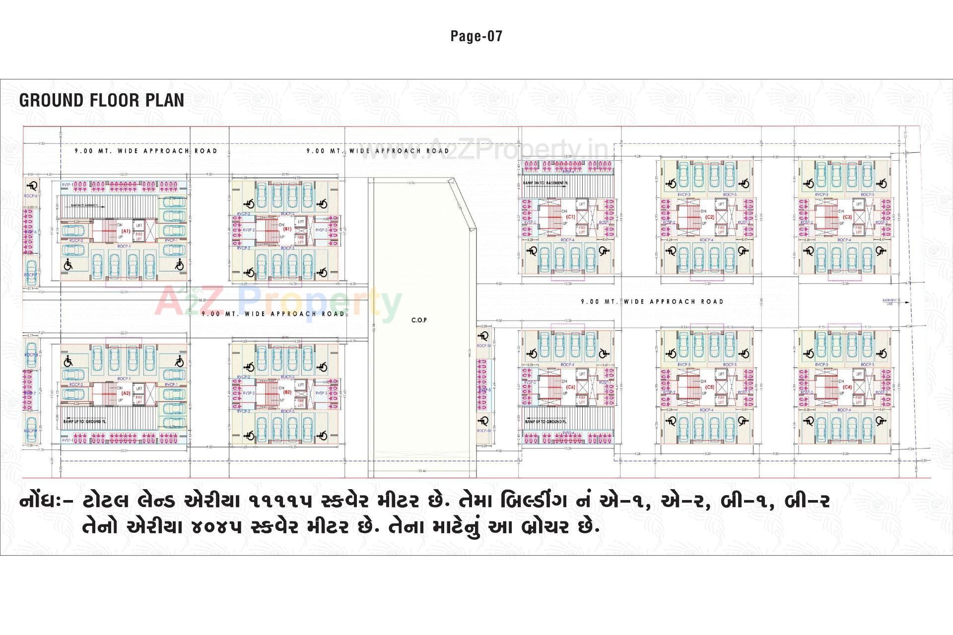 Layout of real estate project Sky Nand Heights located at Simada, Surat, Gujarat