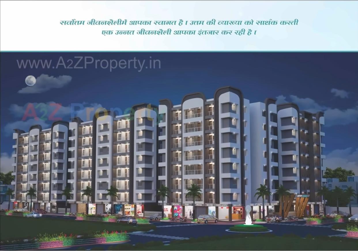 3D Elevation of real estate project Sky Nine located at Dindoli, Surat, Gujarat