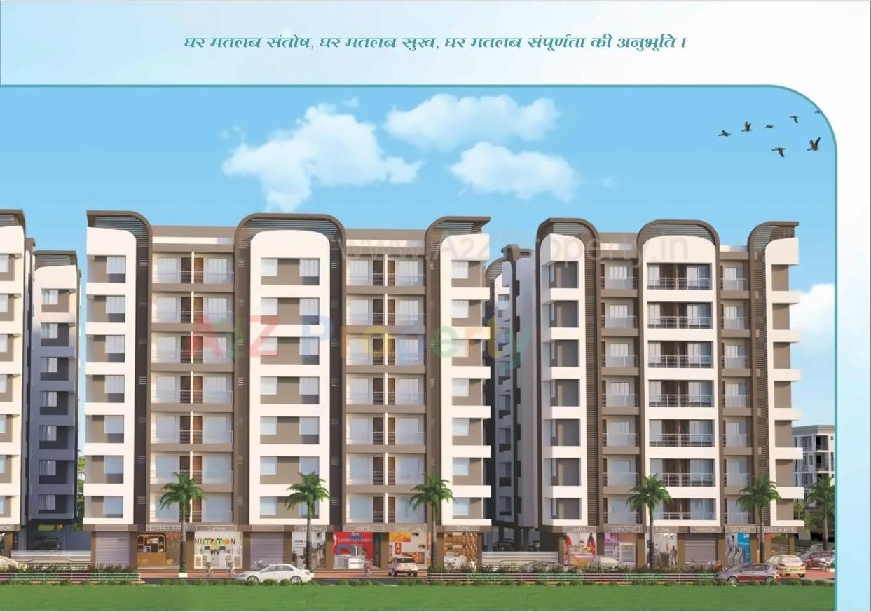 3D Elevation of real estate project Sky Nine located at Dindoli, Surat, Gujarat