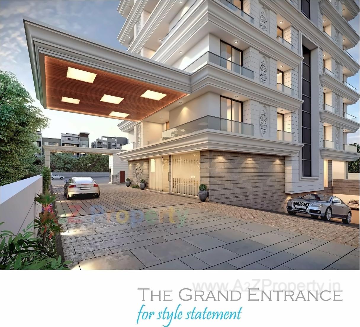 3D Elevation of real estate project Sky Superia located at Althan, Surat, Gujarat