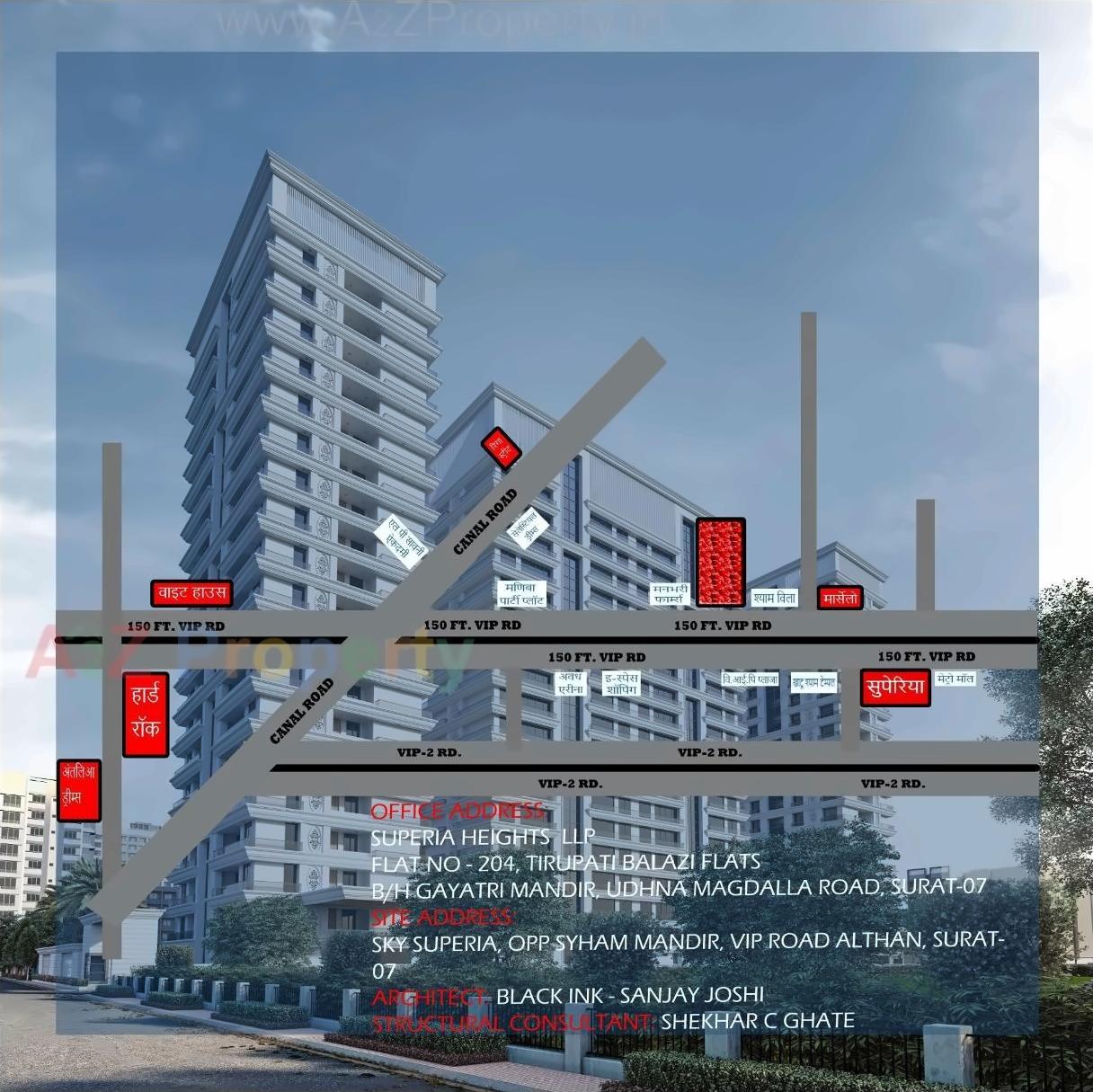  of real estate project Sky Superia located at Althan, Surat, Gujarat