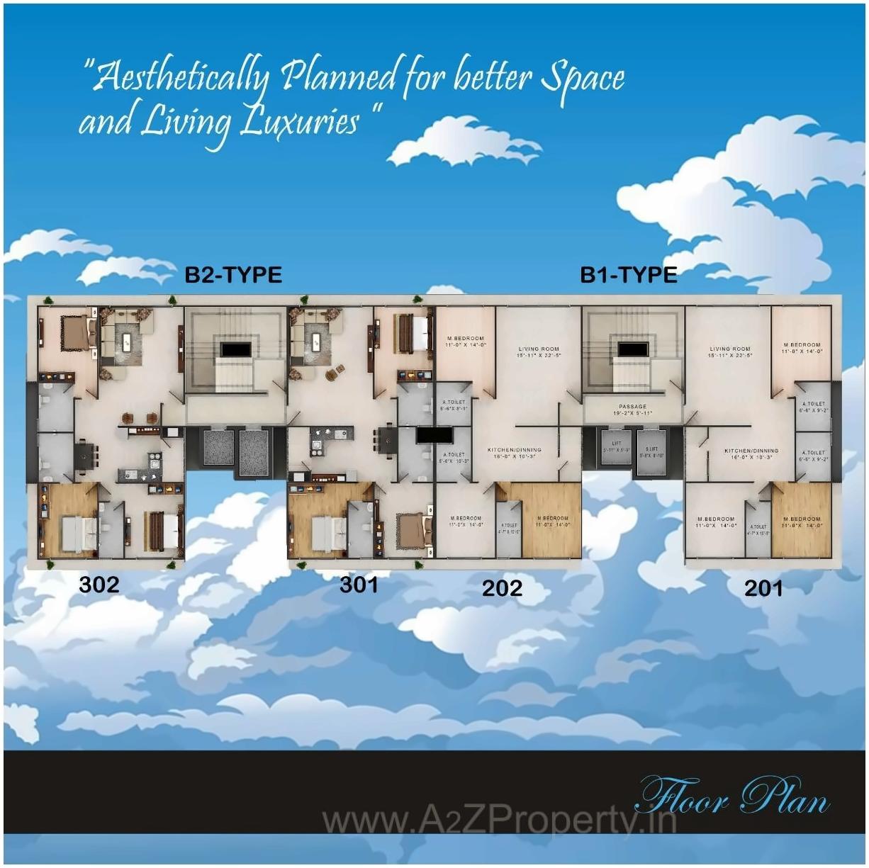 Layout of real estate project Sky Superia located at Althan, Surat, Gujarat