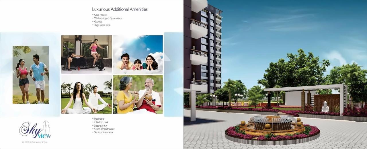 3D Elevation of real estate project Sky View Heights located at Parvat, Surat, Gujarat