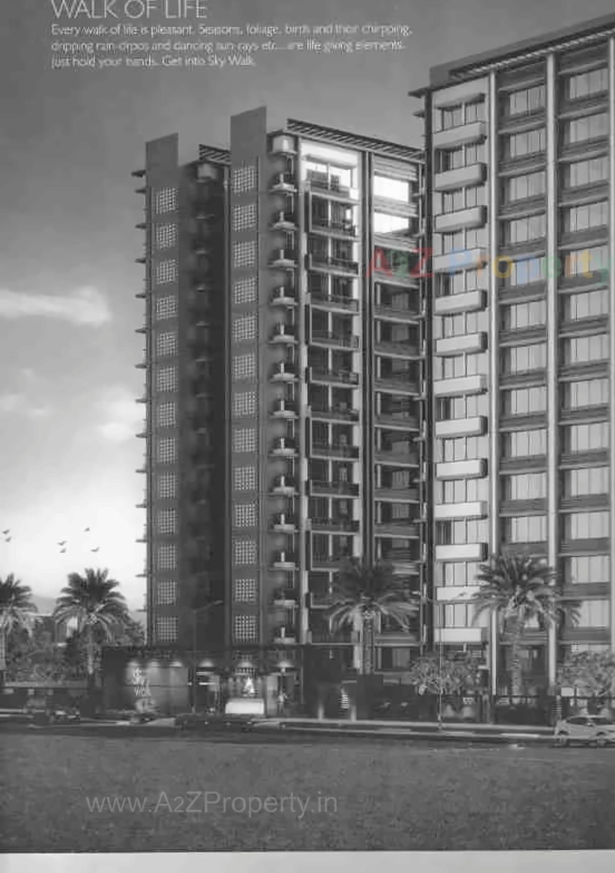 3D Elevation of real estate project Sky Walk located at Kosad, Surat, Gujarat