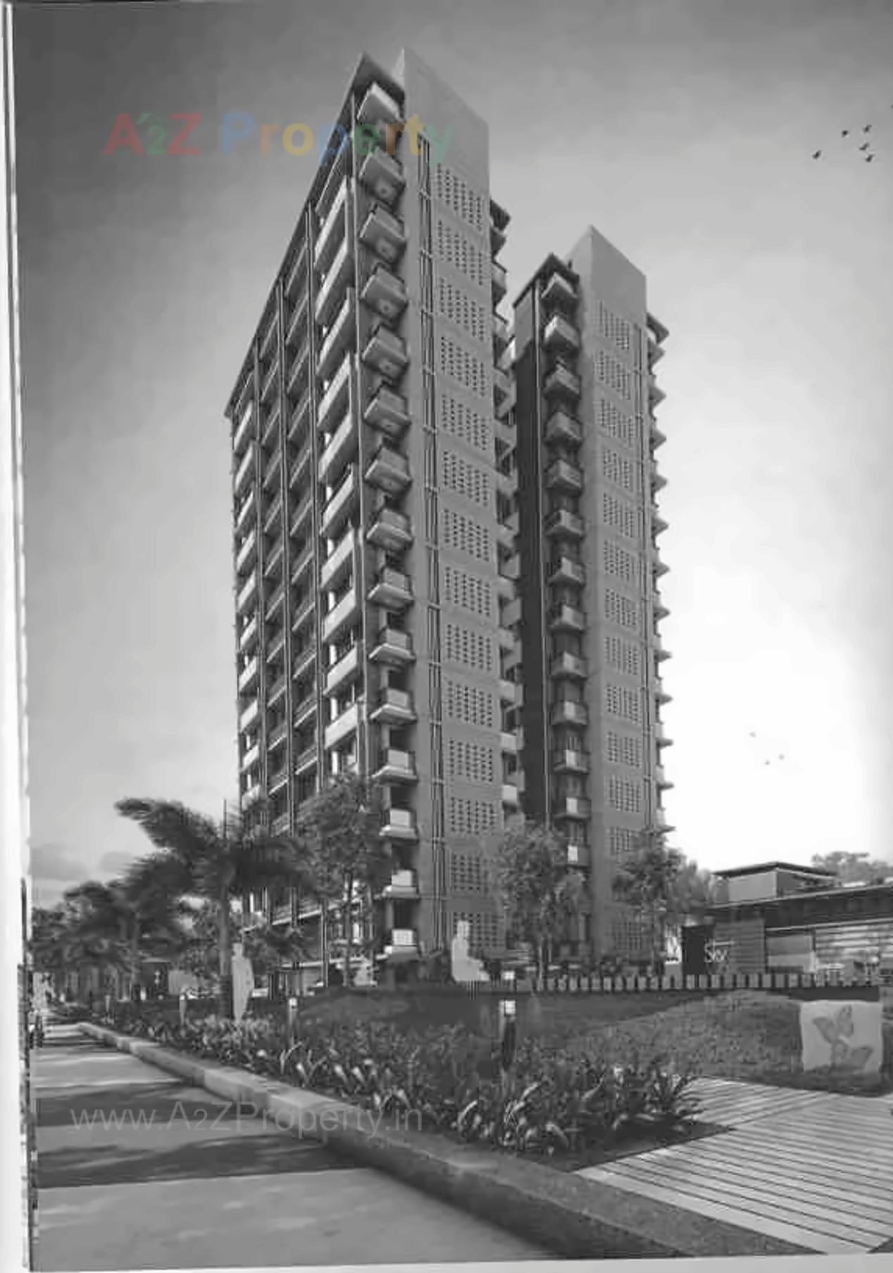 3D Elevation of real estate project Sky Walk located at Kosad, Surat, Gujarat