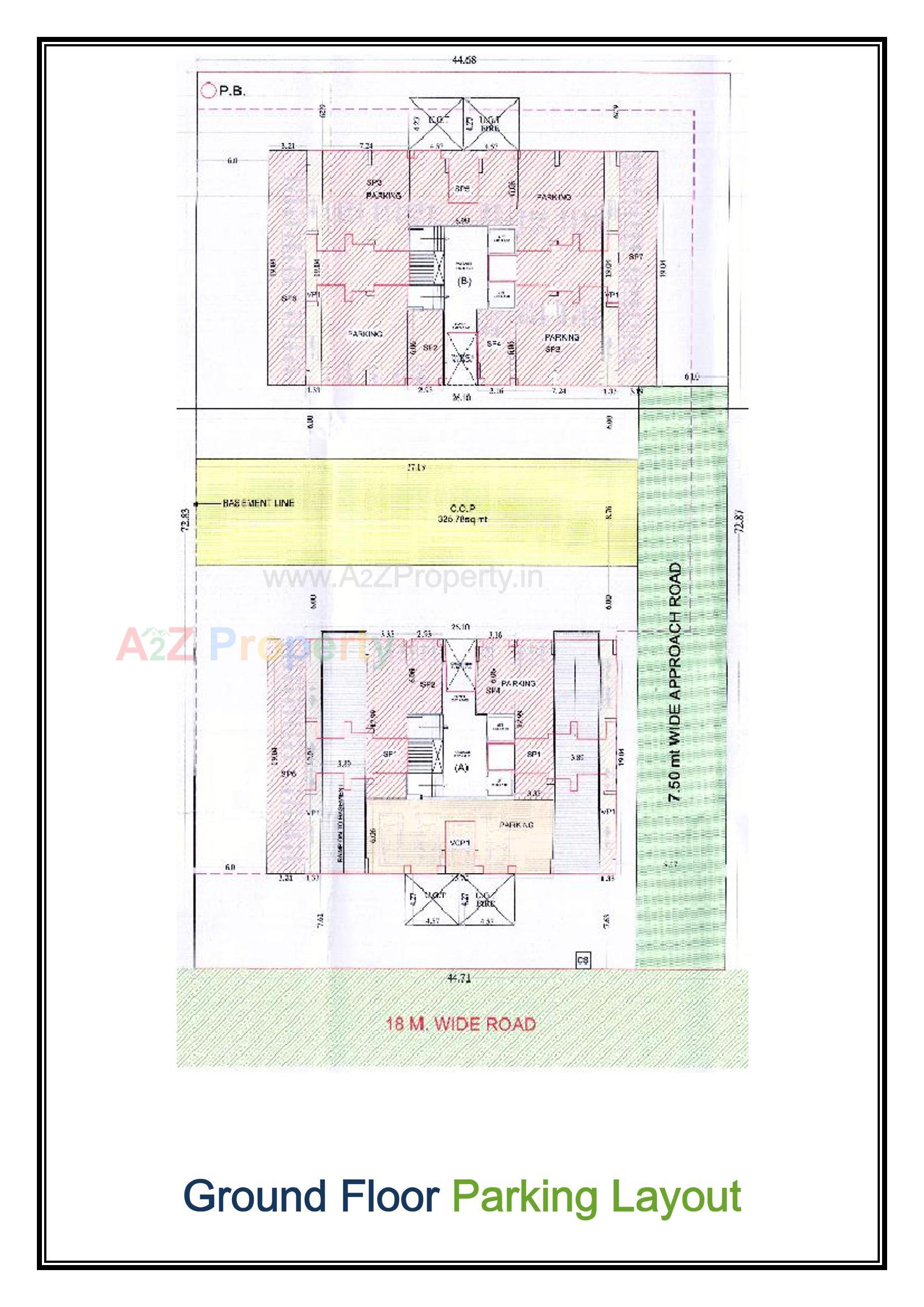 Layout of real estate project Skybell located at Singanpor, Surat, Gujarat