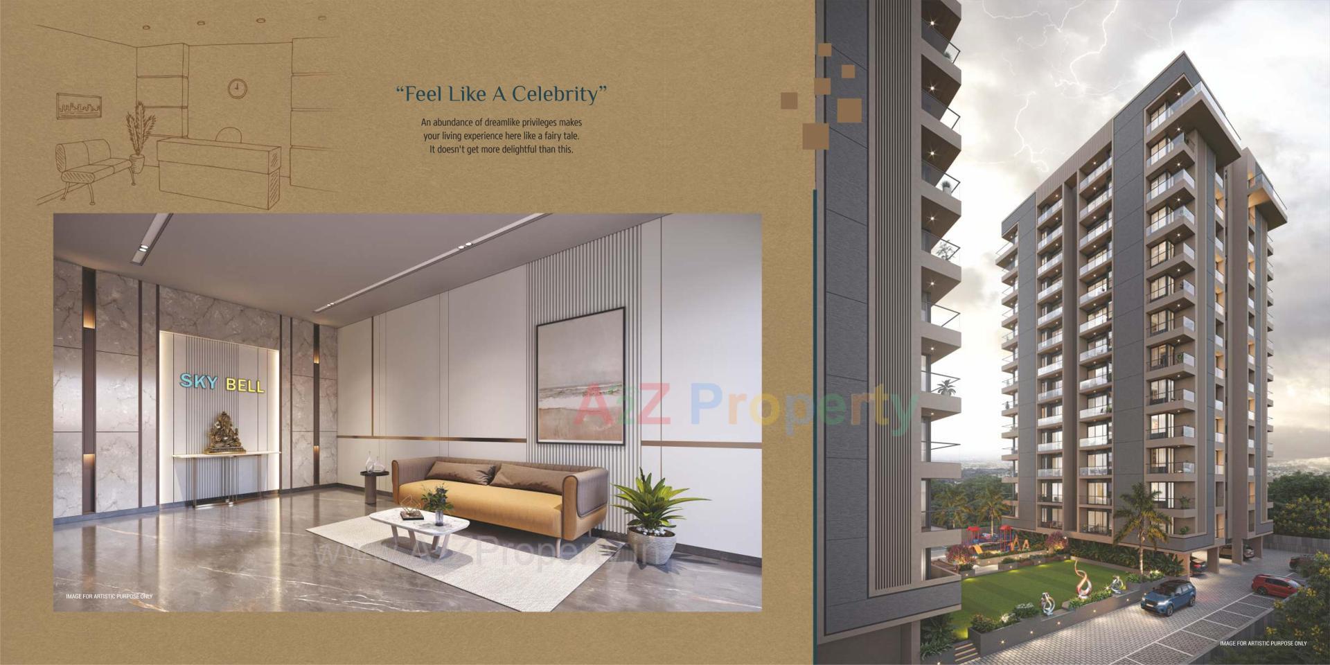 3D Elevation of real estate project Skybell located at Surat, Surat, Gujarat
